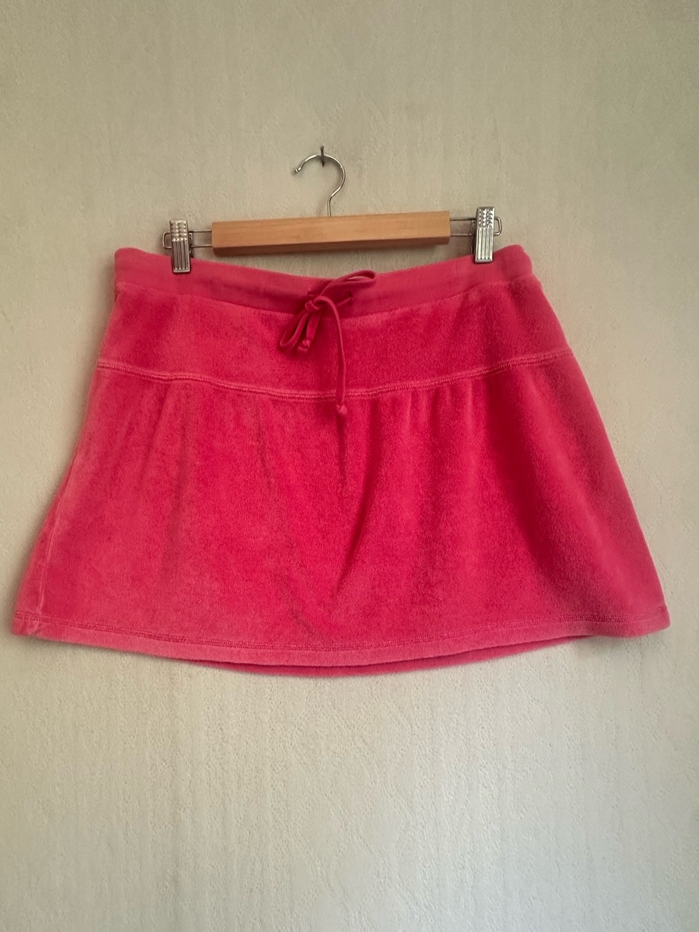 Y2K Old Navy Pink Terry Drawstring Skirt Sz M Low Rise